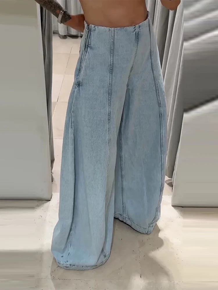 Jean Large Femme Y2K Oversize Taille Haute Baggy Jambe Large Denim – Pantalon Streetwear Chic Tendance | Mode 2025
