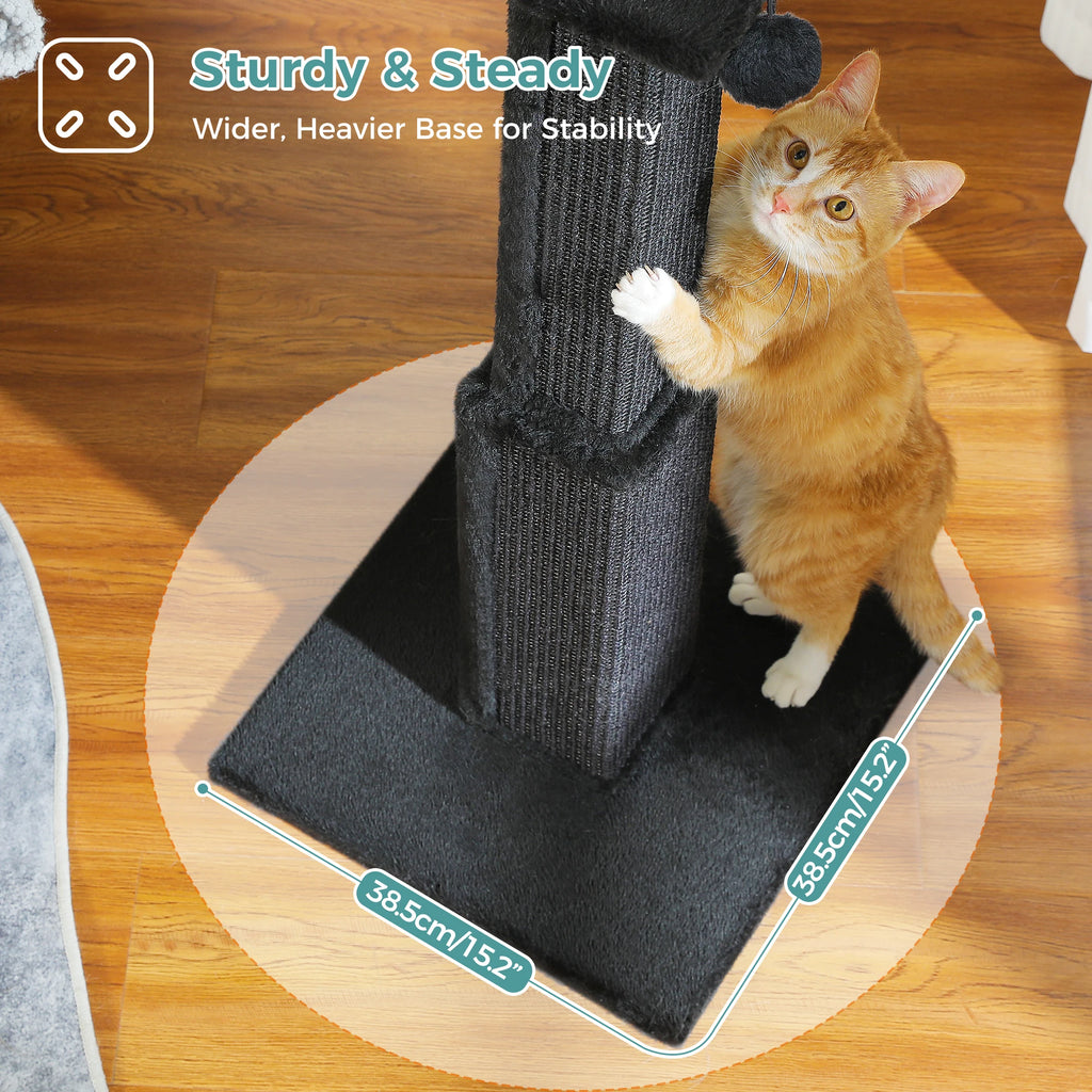 Grand Griffoir Chat Sisal Tressé – Balle Suspendue, Haute Colonne, Jouet & Grattoir pour Chats d'Intérieur Adultes