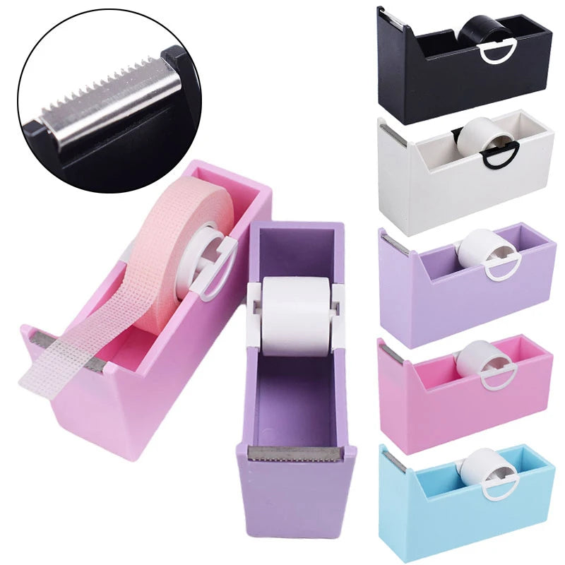 Distributeur Ruban Adhésif Extensions Cils Rotatif – Coupe-Ruban Plastique | Outil Pose Cils Professionnel