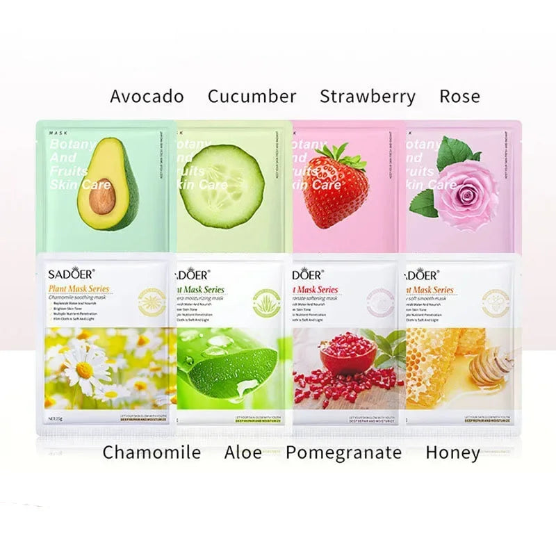 Set 8 Masques Visage Naturels - Hydratation & Fermeté K-Beauty