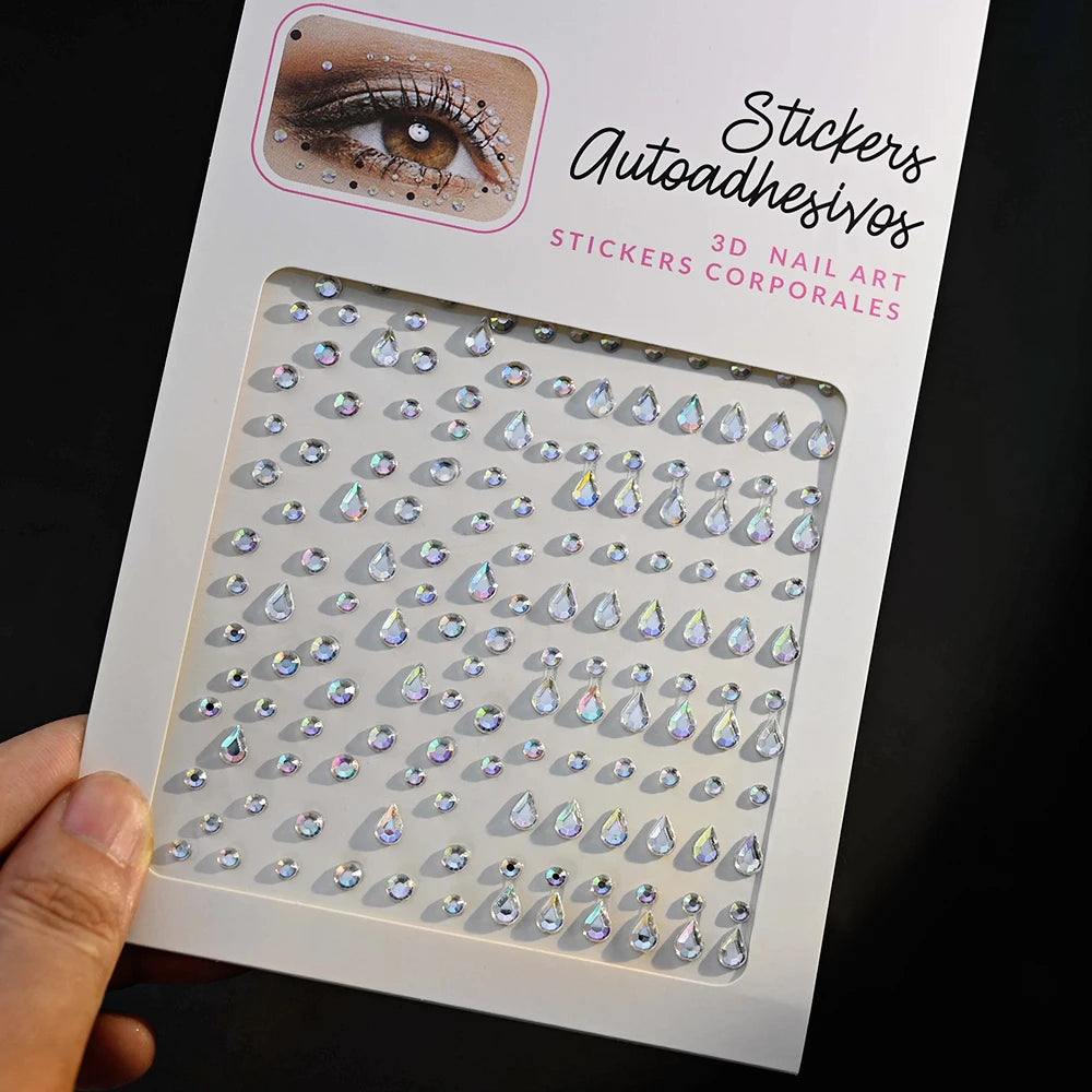 900 Strass Perle Visage 3/4/5mm – Stickers Autoadhésifs Waterproof | Bijoux Maquillage Mariage & Fête