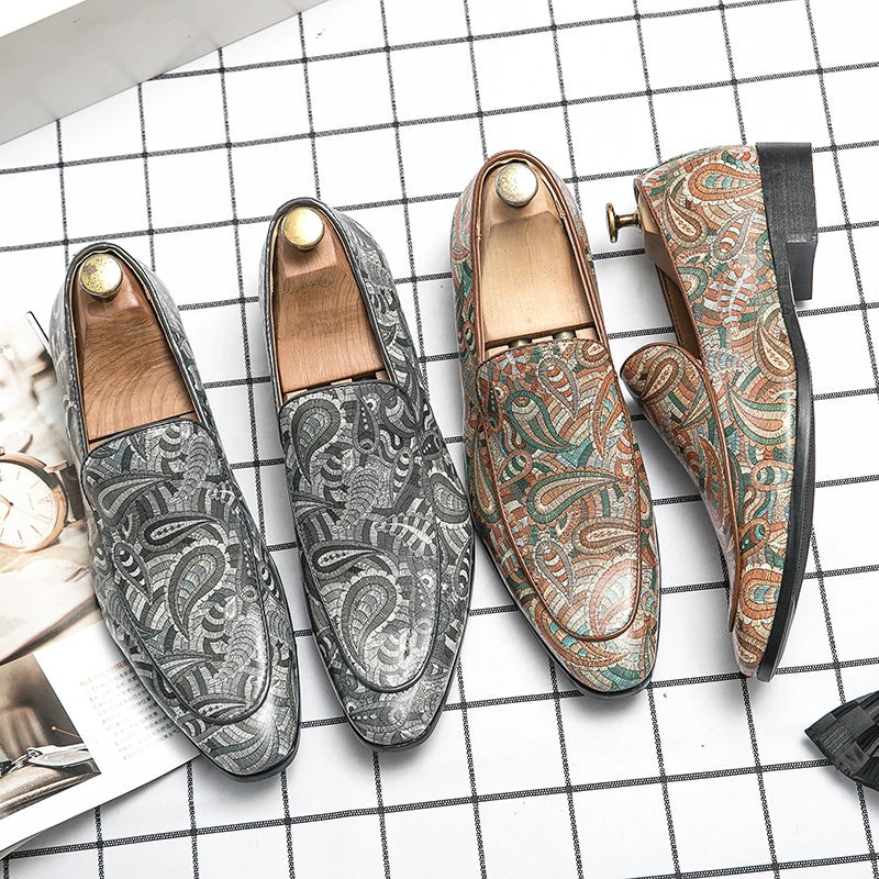 Loafers British Imprimé Cuir Slip-on Homme – Casual Respirant Dating Conduite Fête