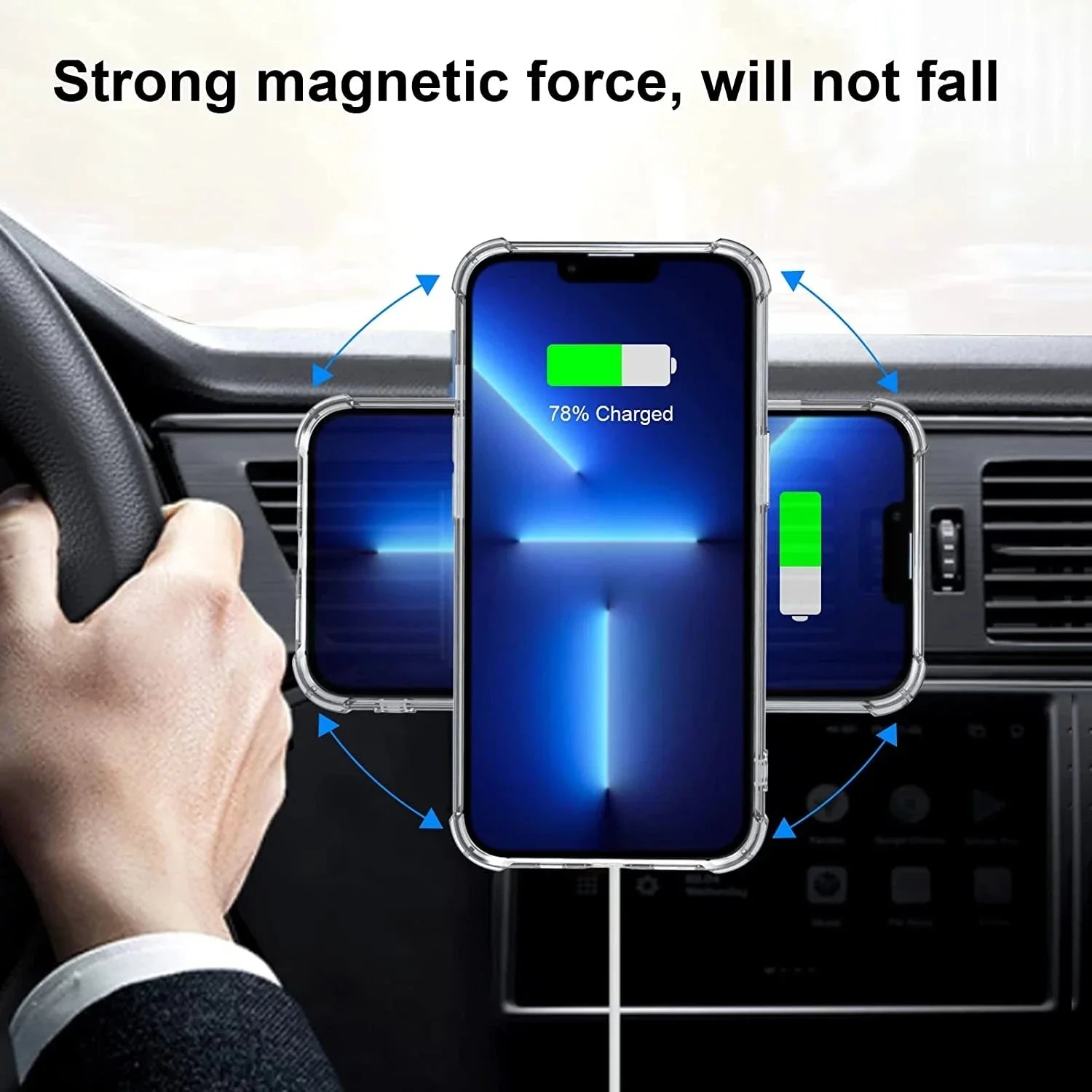 Anneau Métal Magnétique Magsafe – Plaque Adhésive Support Voiture iPhone 11 12 13 Universel