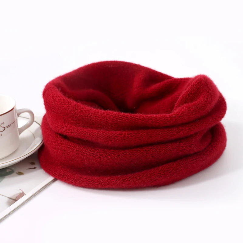 Tour de Cou Laine Mérinos 100% Femme – Écharpe Tube Ajourée, Cache-Oreilles & Masque Visage | Automne Hiver | Headband Chic