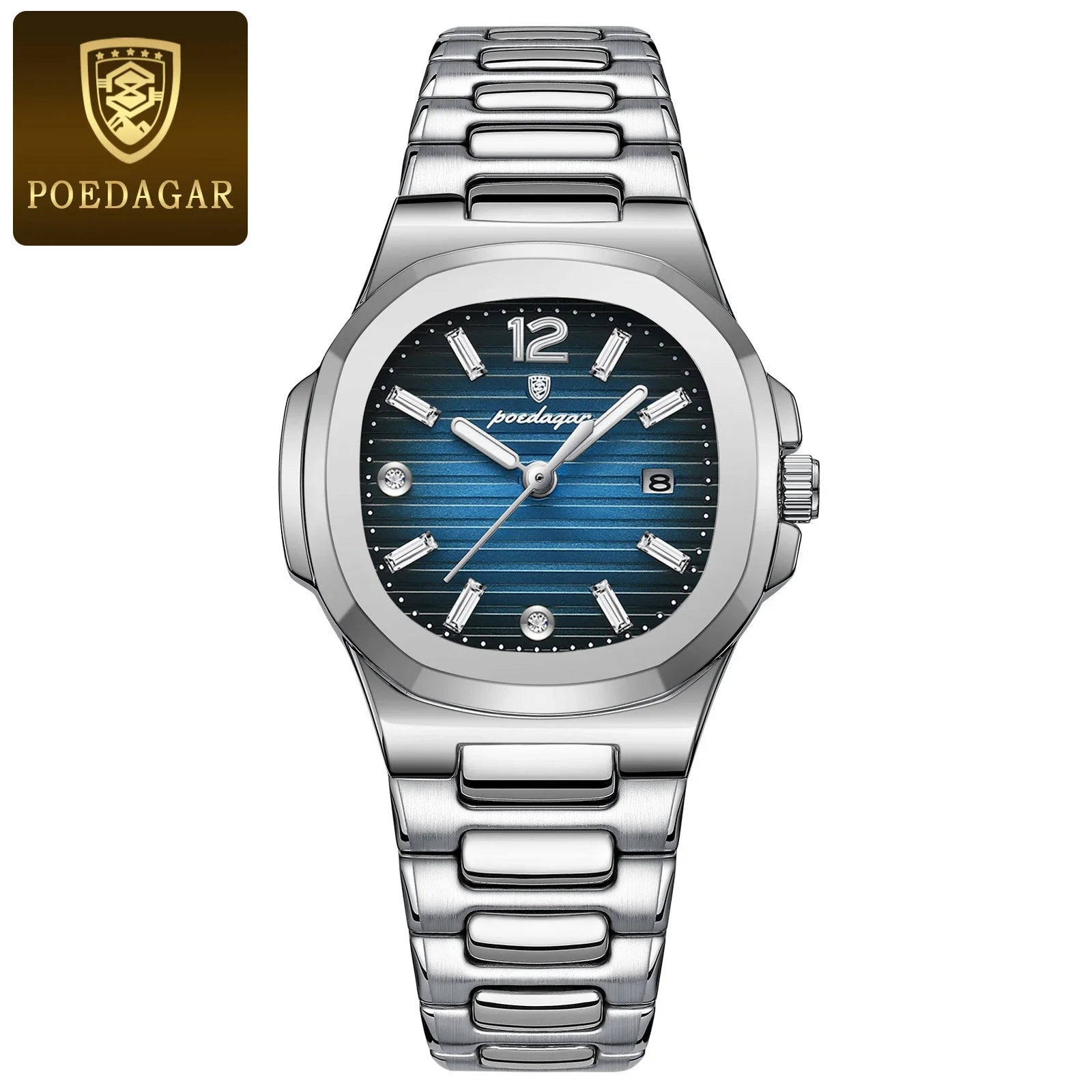 Montre Femme POEDAGAR Carrée Fashion Quartz – Lumineuse Étanche Date Luxe Haute Qualité