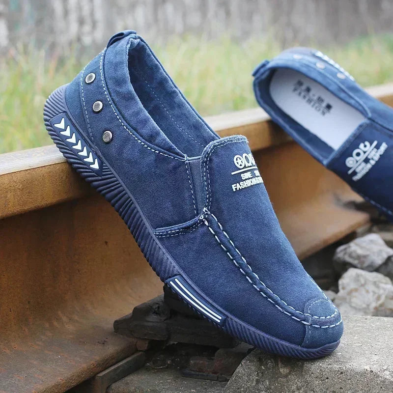 Sneakers Canvas Denim Slip-on Vintage Homme 2025 – Conduite Moccasin Loafers Outdoor