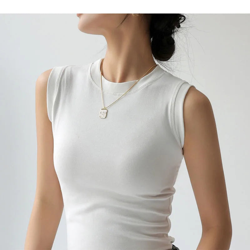 Caraco Débardeur Femme Col Rond Multicolore Basique Sans Manches – Top Sous-Vêtement Couvrant Décolleté Latéral | Mode Essentiel