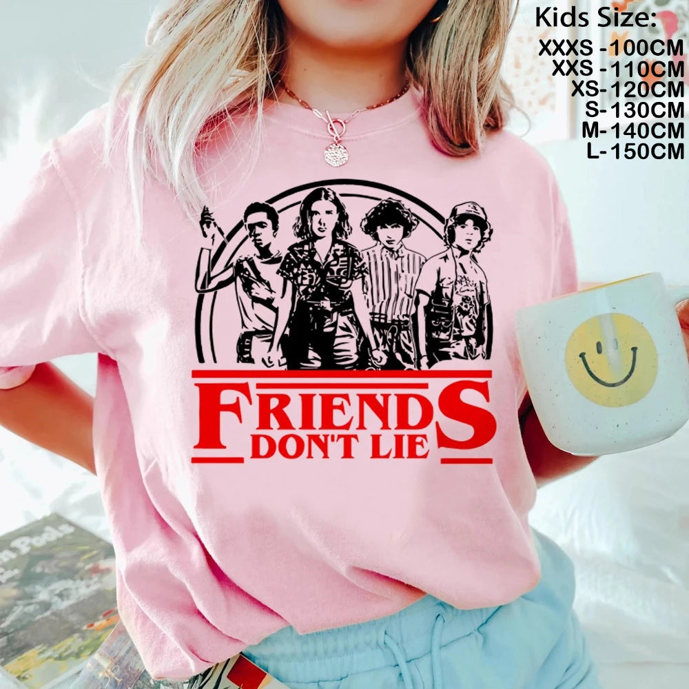 T-Shirt Enfant Imprimé Stranger Things Demogorgon – Manches Courtes Ample Casual | Fille & Garçon