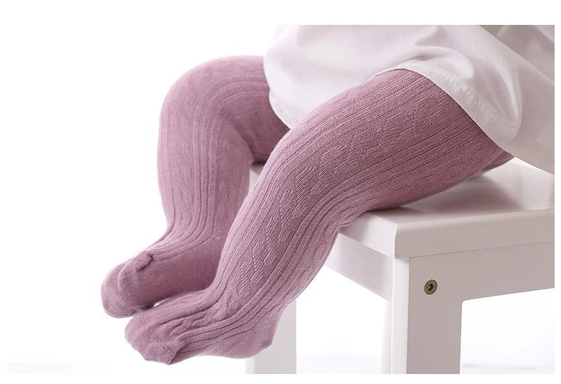 Collants Fille Coton Mesh Tricoté Respirants – Bas Chauds Printemps Automne Hiver Toddler 0-8 Ans