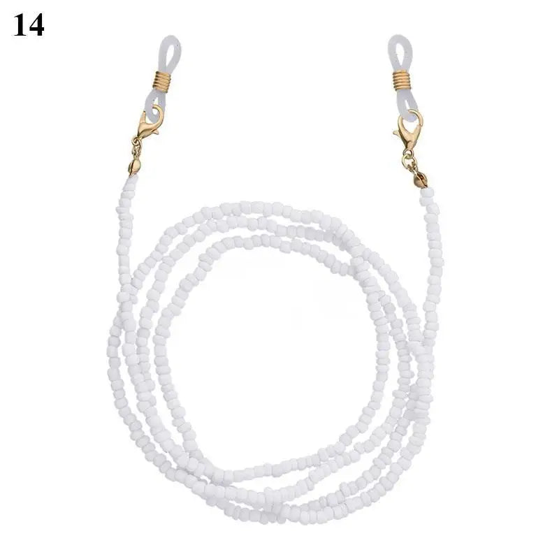 Chaîne Masque & Lunettes Bohème Perlée - Lanyard Anti-Glisse Femme