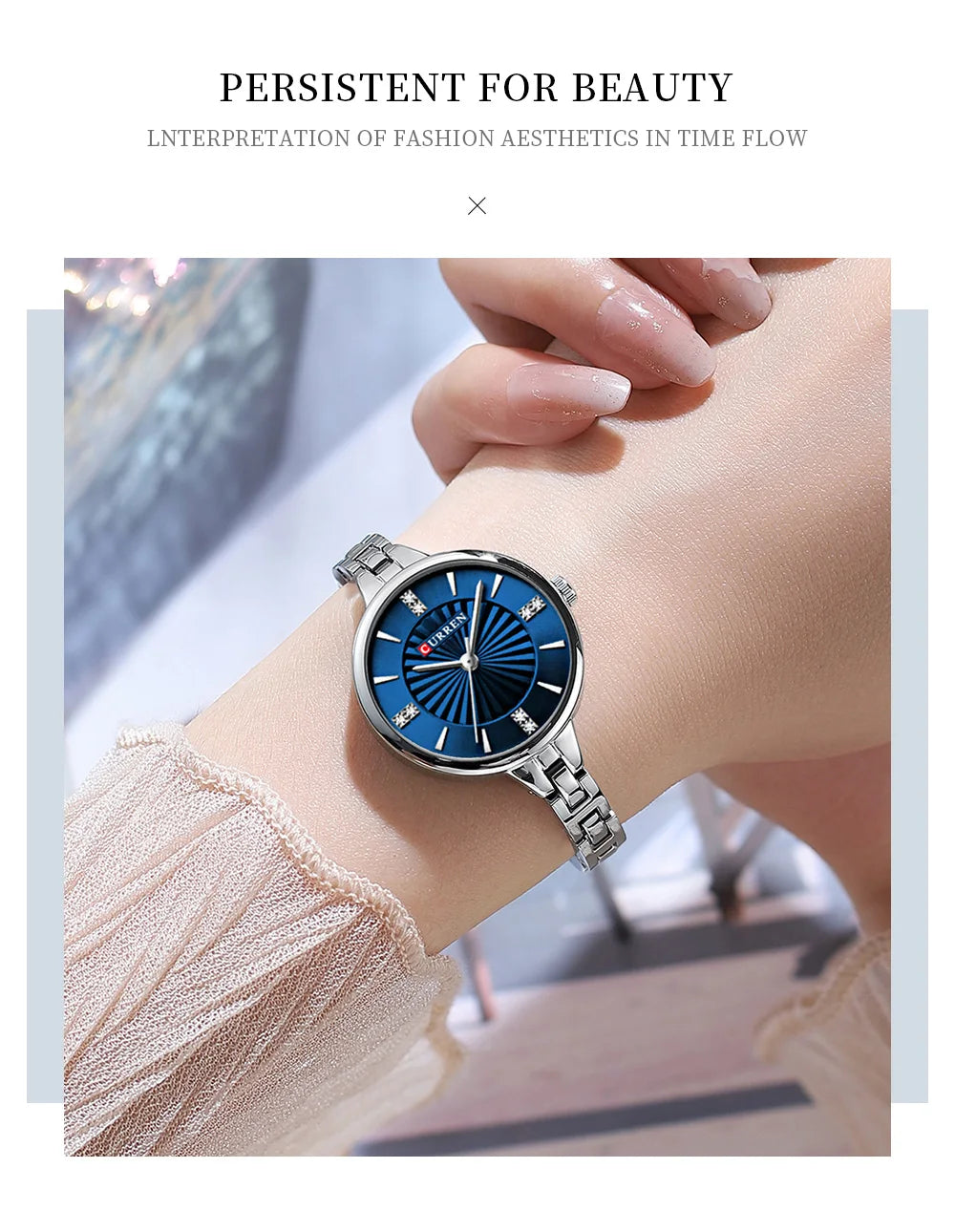 Montre Femme CURREN Luxe Diamond Quartz – Acier Étanche Élégante Dress Diamant