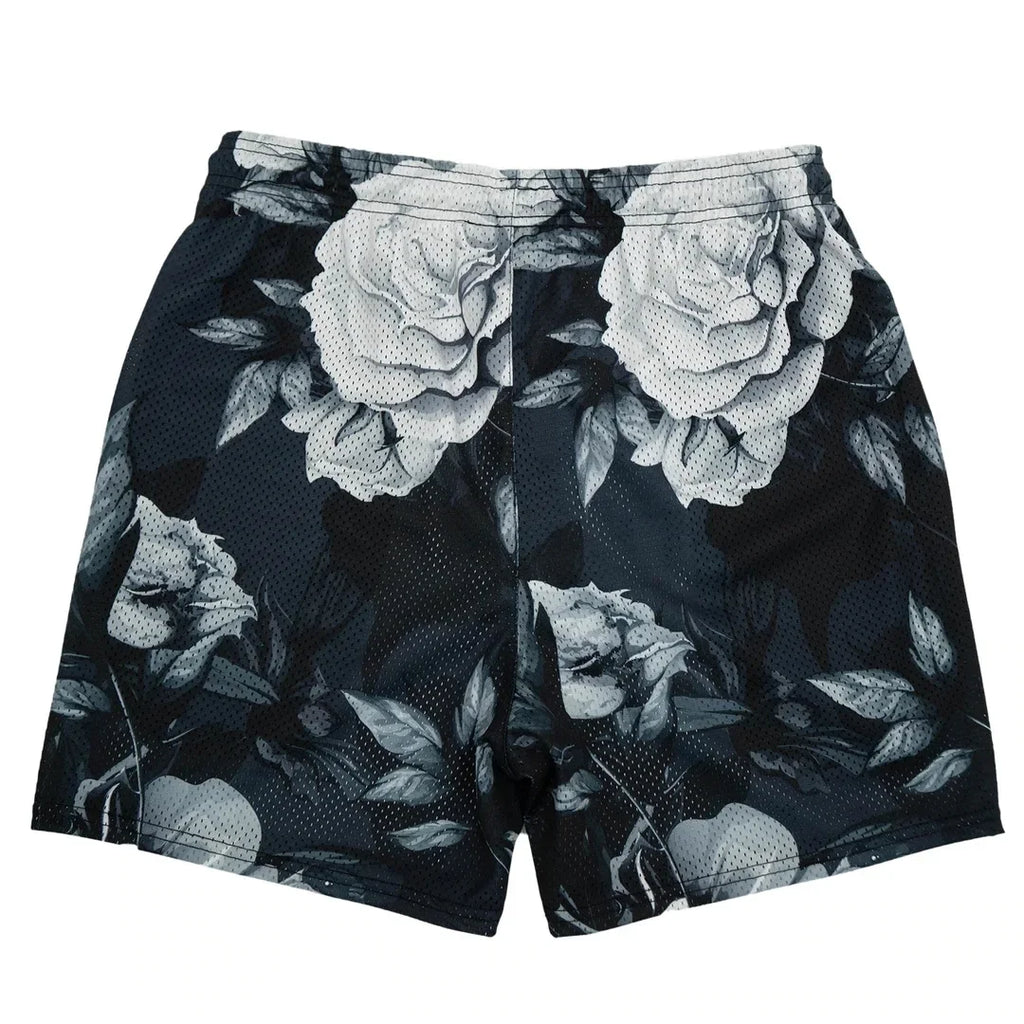 Short Homme Été Rose Broderie Casual Streetwear Hip Hop Fitness Polyester Séchage Rapide Respirant – Short Sport Tendance | Mode Homme Urban