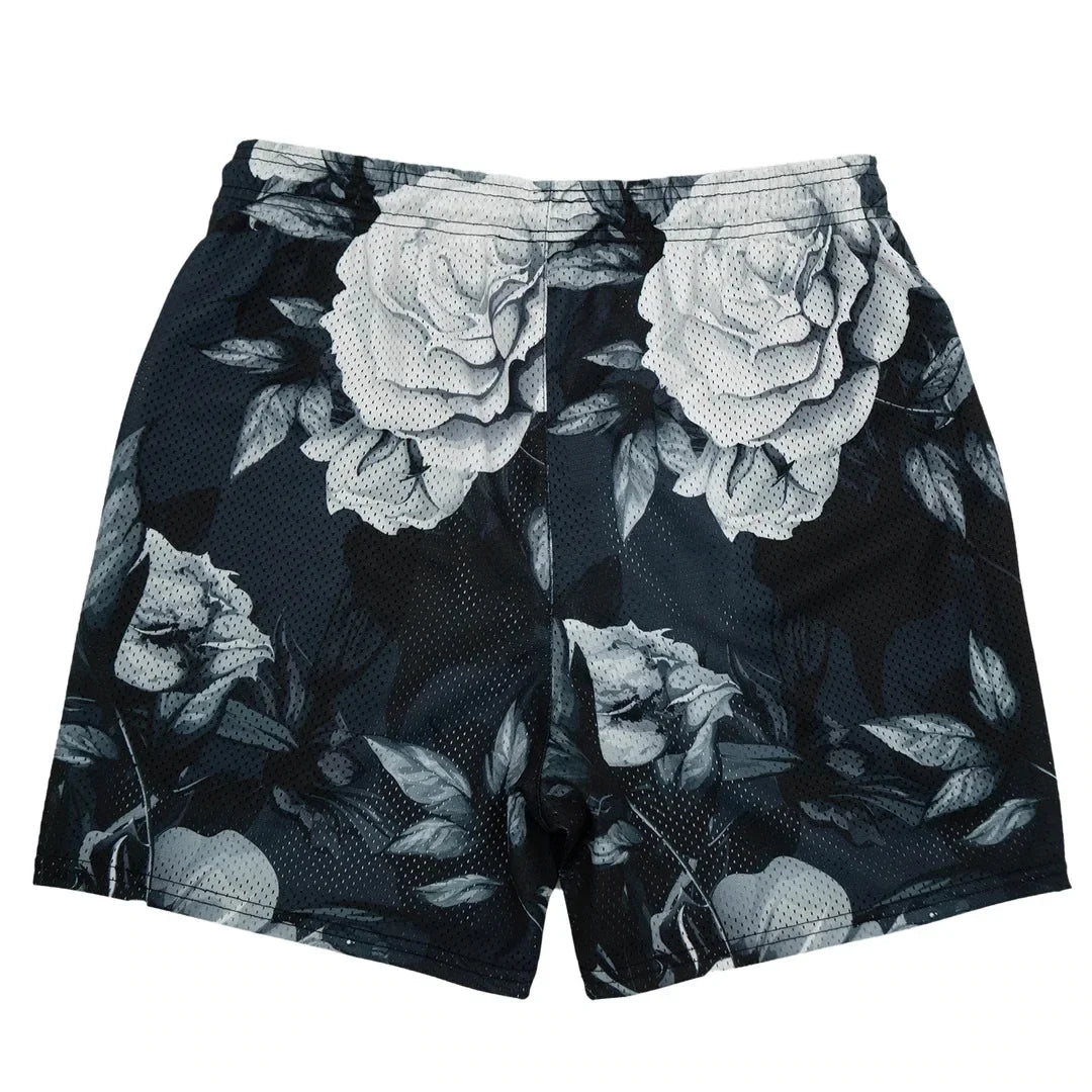 Short Homme Été Rose Broderie Casual Streetwear Hip Hop Fitness Polyester Séchage Rapide Respirant – Short Sport Tendance | Mode Homme Urban