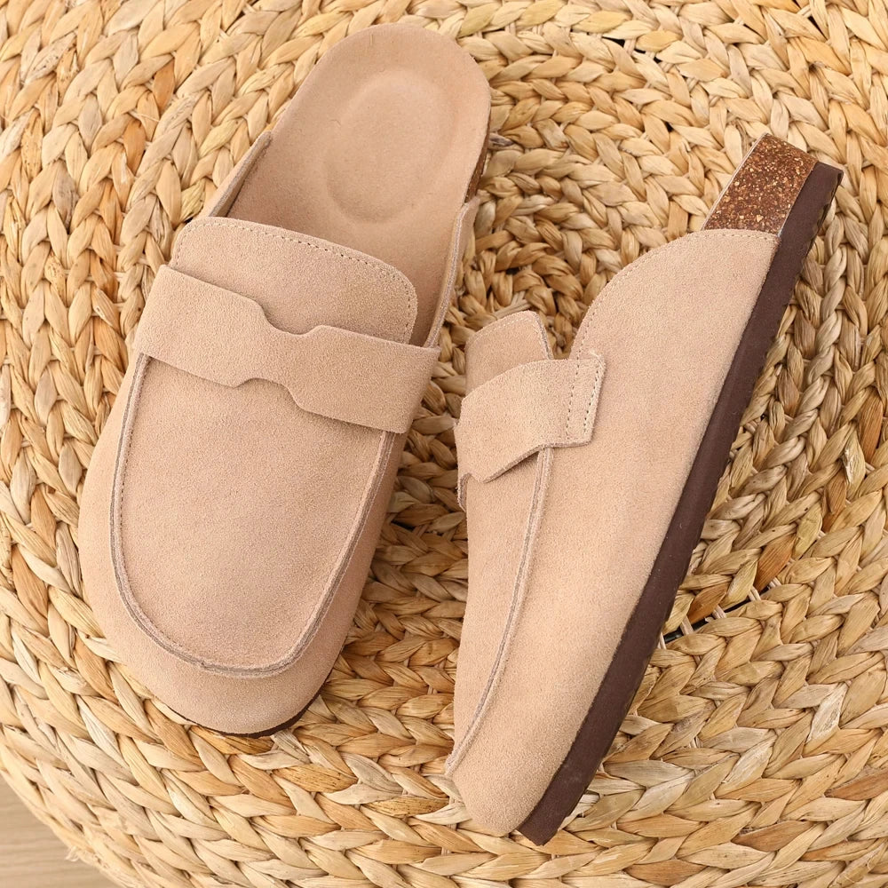 Clogs Liège Suède Unisexe Plage Non-Slip Smile – Mules Outdoor Maison Fashion