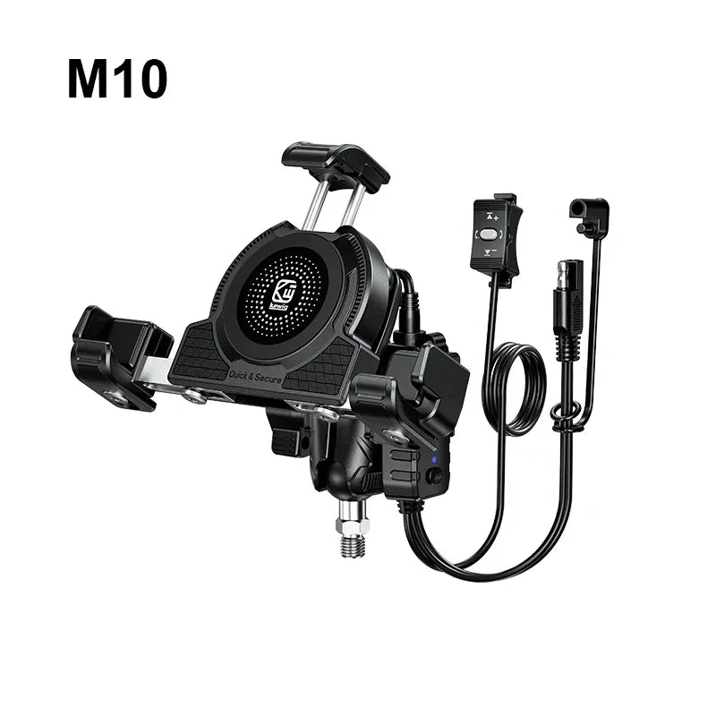 Support Téléphone Moto Chargeur Sans Fil 15W + USB-C 36W – Anti-Vol Anti-Vibration Guidon