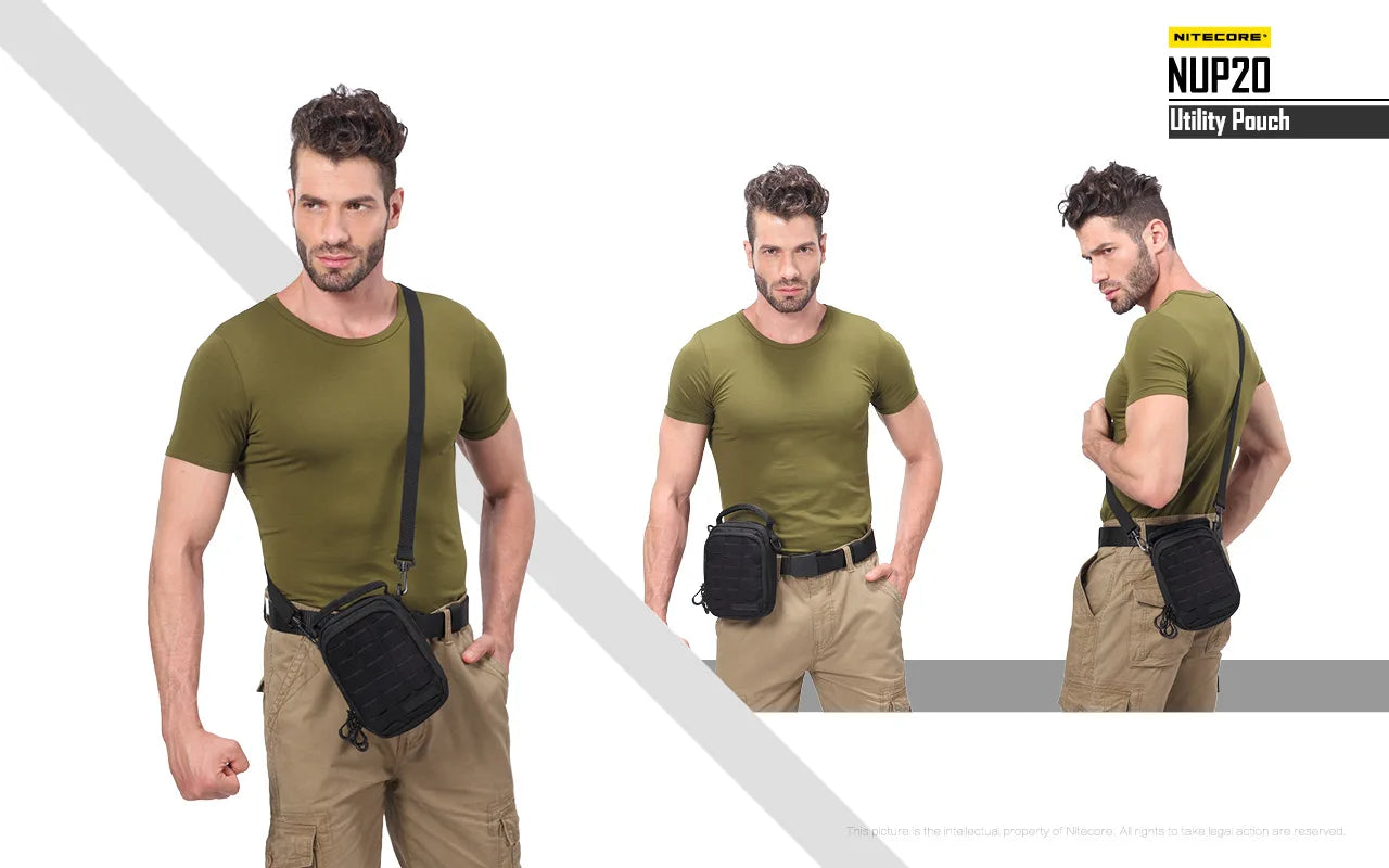 Sac Tactique NITECORE NUP10/NUP20 – Bandoulière Nylon 1000D Molle Crossbody Ceinture Homme Femme