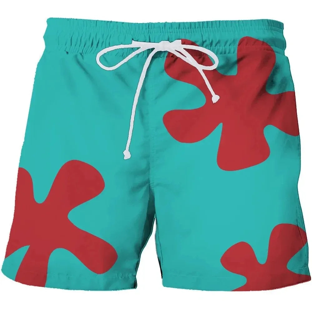 Bade-Short für Herren und Damen mit 3D-Anime-Motiv Patrick Star – schnelltrocknend für Strand & Hip Hop | Sommer