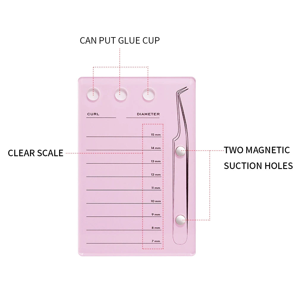 Palette Porte-Cils GLAMLASH – Support Colle Extension Cils Acrylique | Plateau Faux Cils Professionnel