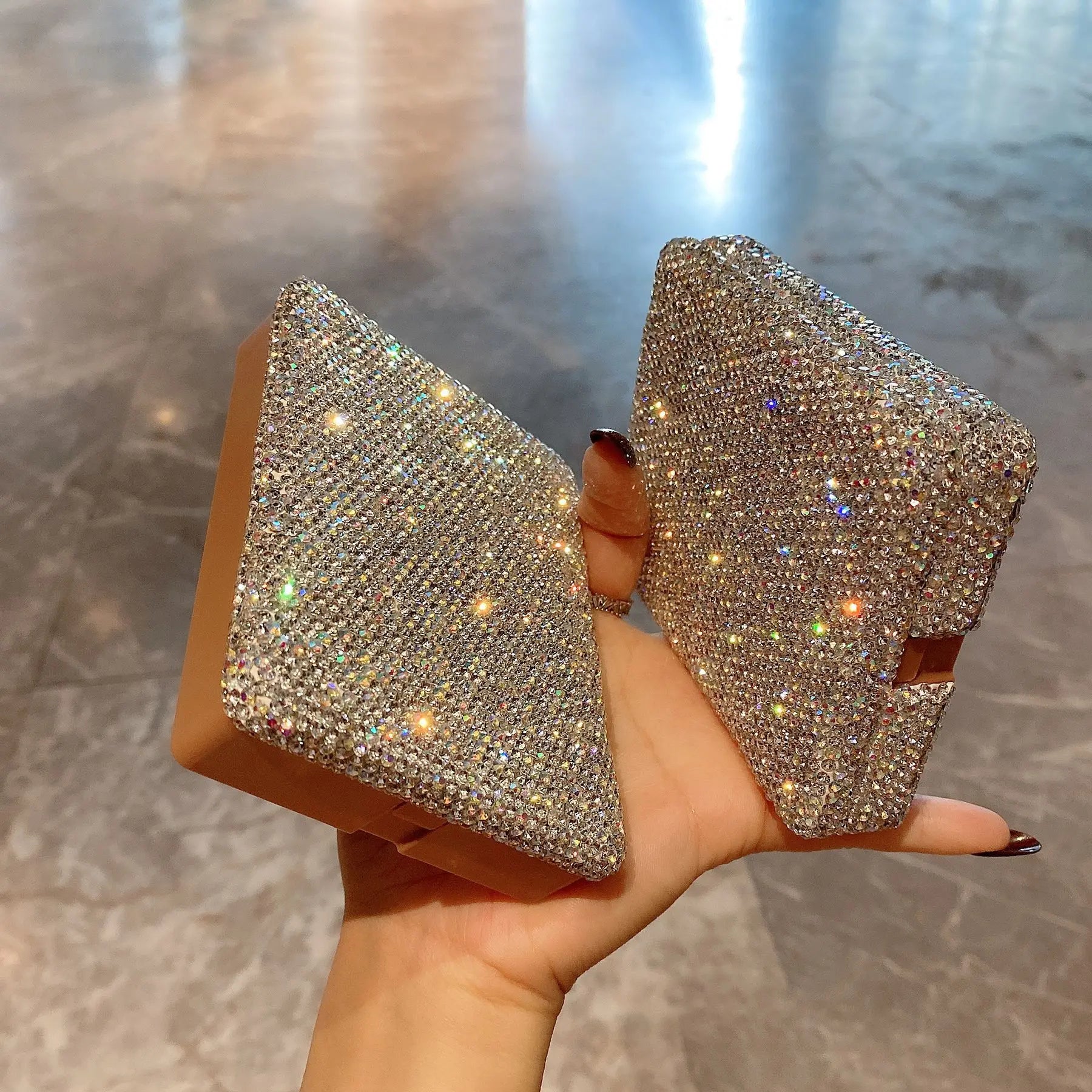 Set 5 Pinceaux Maquillage Premium Crystal Glitter – Poudre, Blush, Correcteur & Fard à Paupières | Pinceaux Professionnels