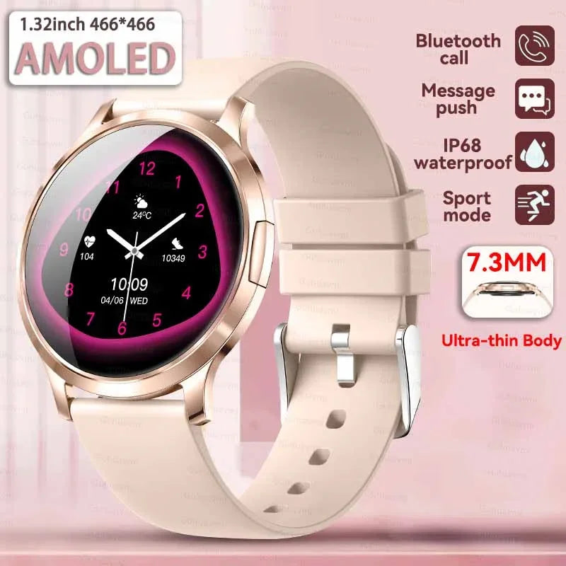 Smartwatch AMOLED 1.32" Unisexe 2025 – Cadran Personnalisable, Appels Bluetooth & Suivi Cardio | Sport & Fitness | Homme & Femme