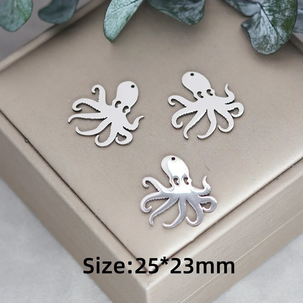 Lot 3 Breloques Animaux Acier Titane DIY – Renard, Lapin, Chat, Cygne, Dragon, Serpent & Plus | Pendentifs Bijoux Fait Main Bracelet & Collier