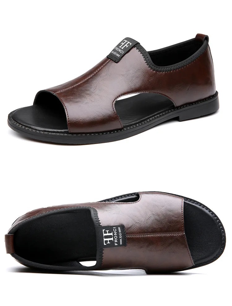 Sandales Cuir Soft Sole Homme Plage Conduite – Slippers Outdoor Confortables Qualité