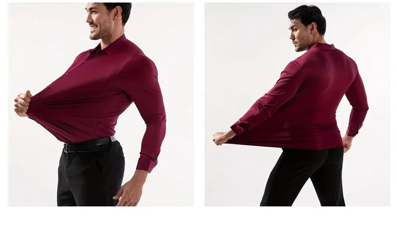 Chemise Habillée Homme Ultra-Stretch Manches Longues Anti-Froissé Douce Blanche Business Formel Élégante Confortable Intemporelle – Chemise Business Premium Ultra-Stretch Anti-Froissé Manches Longues Blanche | Mode Homme Business Formel Premium