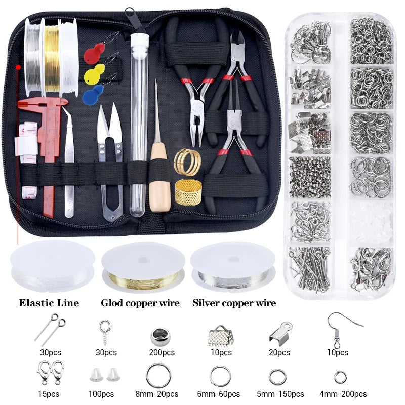 Kit Complet Création & Réparation Bijoux DIY – Outils, Fils Cuivrés, Fils & Accessoires Bijouterie | Idéal Débutantes & Créatrices Fait Main