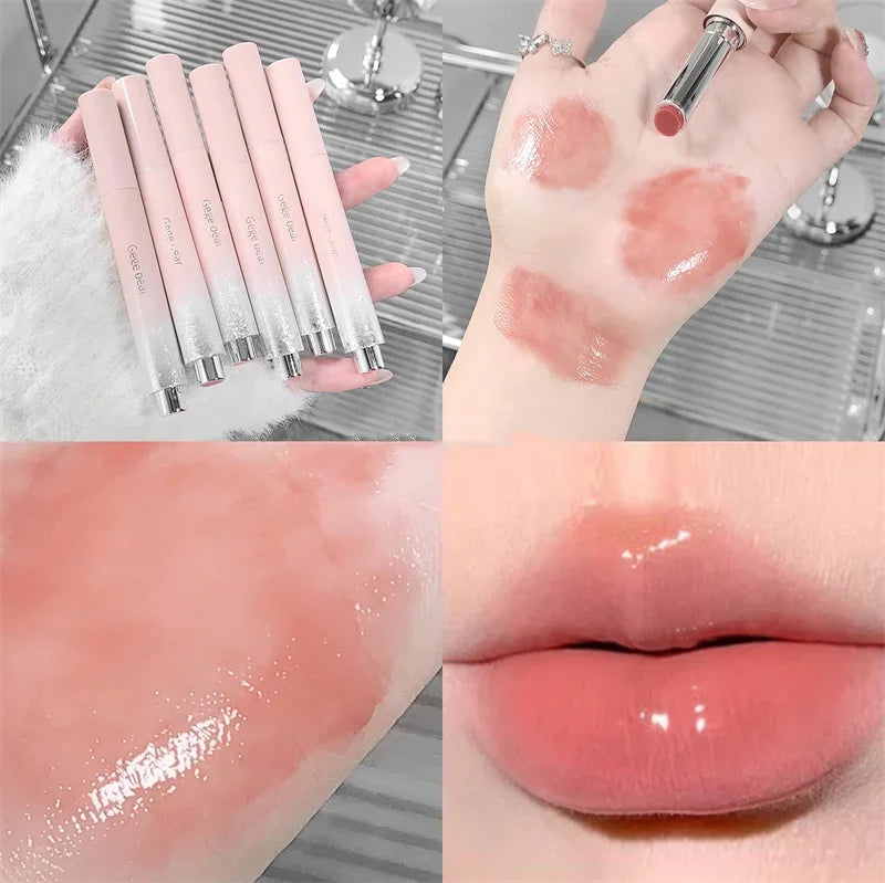 Gloss Jelly 6 Couleurs Miroir Hydratant – Rouge à Lèvres Solide Brillant Teinture Maquillage