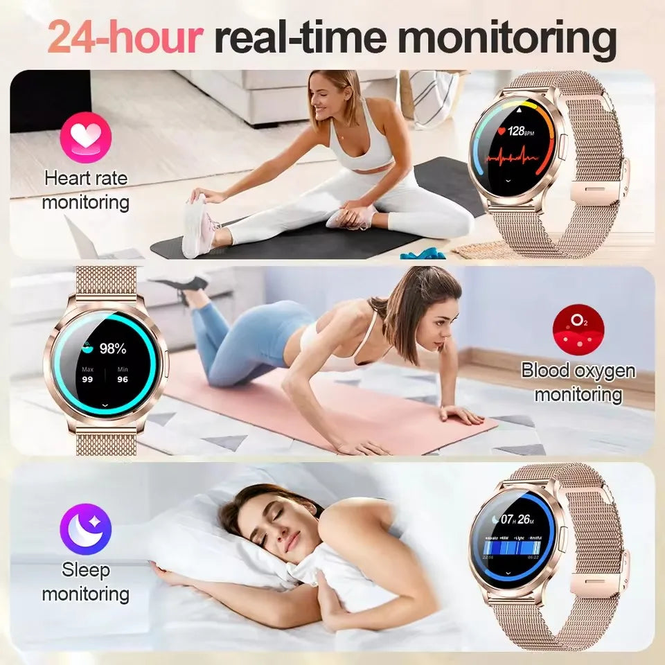 Smartwatch AMOLED 1.32" Unisexe 2025 – Cadran Personnalisable, Appels Bluetooth & Suivi Cardio | Sport & Fitness | Homme & Femme