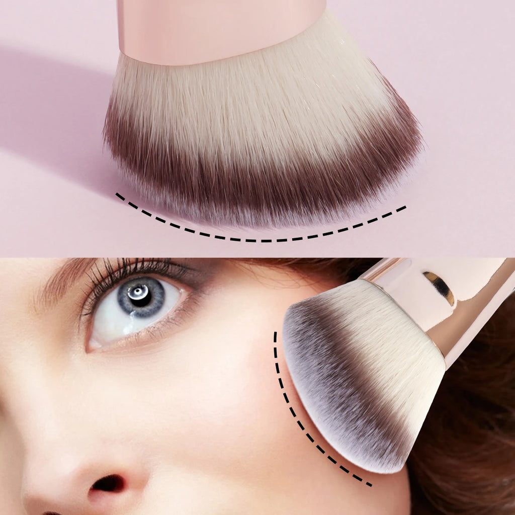 Set 4 Pinceaux Maquillage MAANGE Double Embout – Fond de Teint, Poudre & Fards | Boîte Voyage Débutante