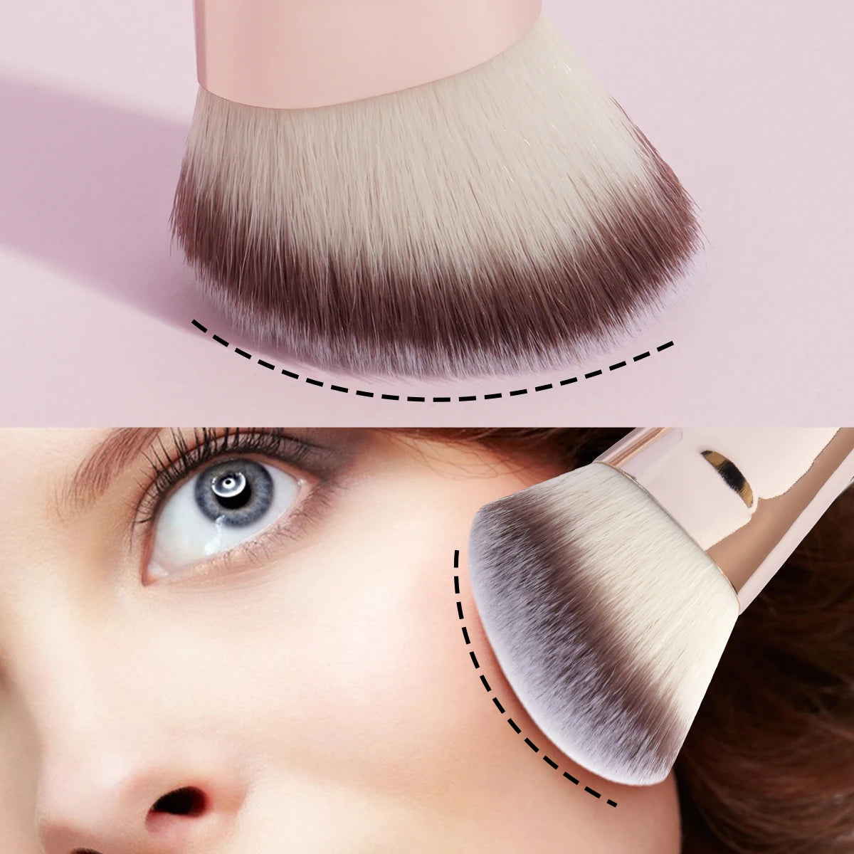 Set 4 Pinceaux Maquillage MAANGE Double Embout – Fond de Teint, Poudre & Fards | Boîte Voyage Débutante