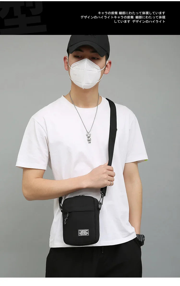 Petit Sac Carré Oxford Unisexe – Sacoche Bandoulière Crossbody Casual Homme Femme