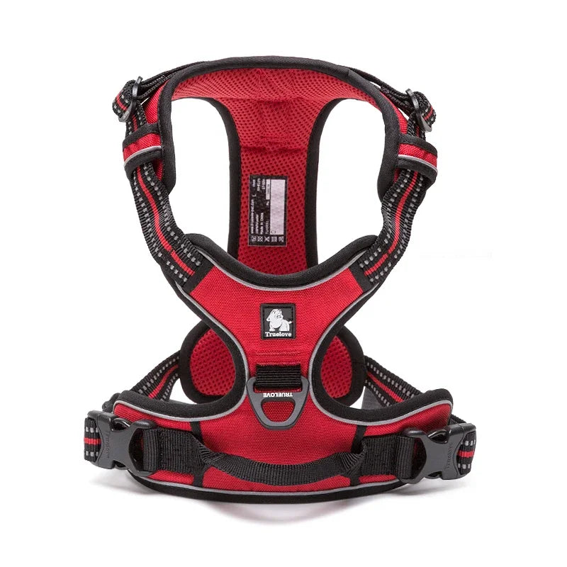 Truelove Harnais Chien Réfléchissant Nylon TLH5651 – Rembourré, Ajustable, Toutes Saisons | Sécurité Voiture & Balade