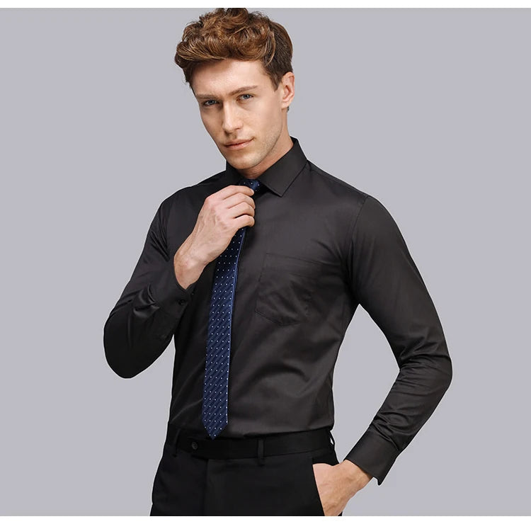 Herrenhemd Klassisch Langarm Regular Fit Formell Business Büro Weiß Einfach Elegant Casual – Trendiges Hemd | Premium Herrenmode