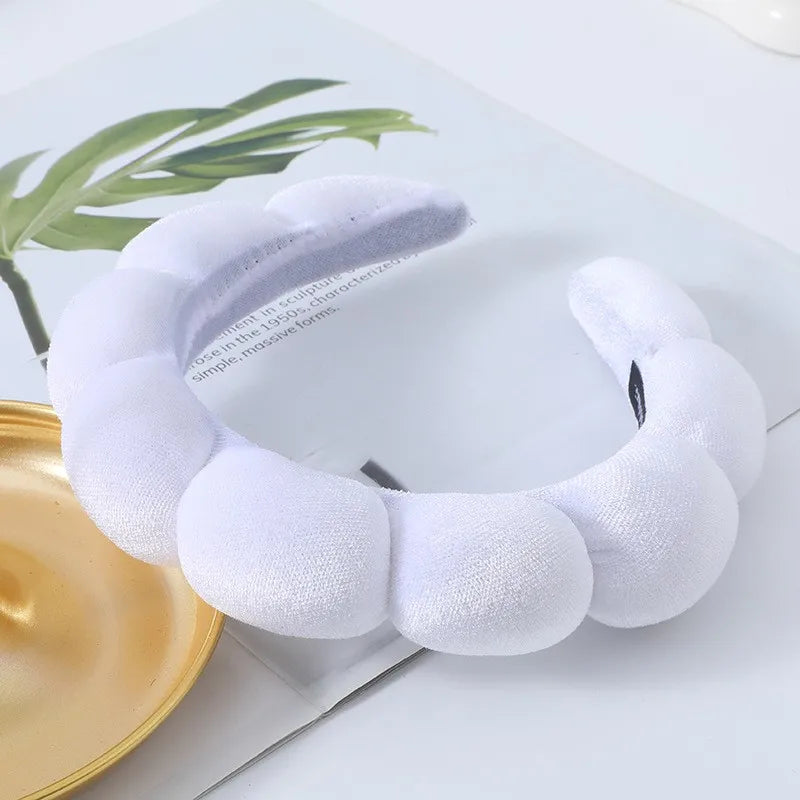 Bandeau Éponge Multifonction Femme – Soin Visage, Démaquillage & Douche | Serre-Tête Cheveux Absorbant