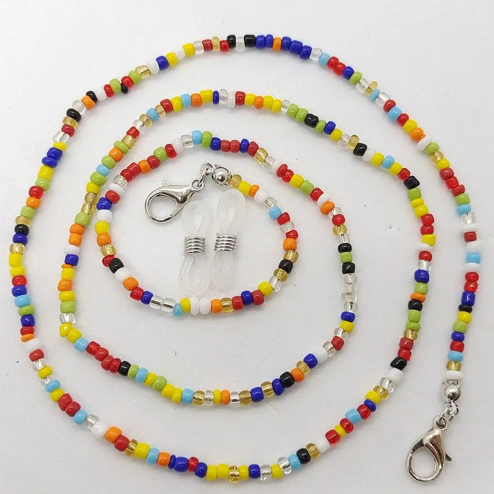 Chaîne de Lunettes Cristal Colorée – Cordon Lunettes de Soleil & Collier Tendance | Accessoire Femme