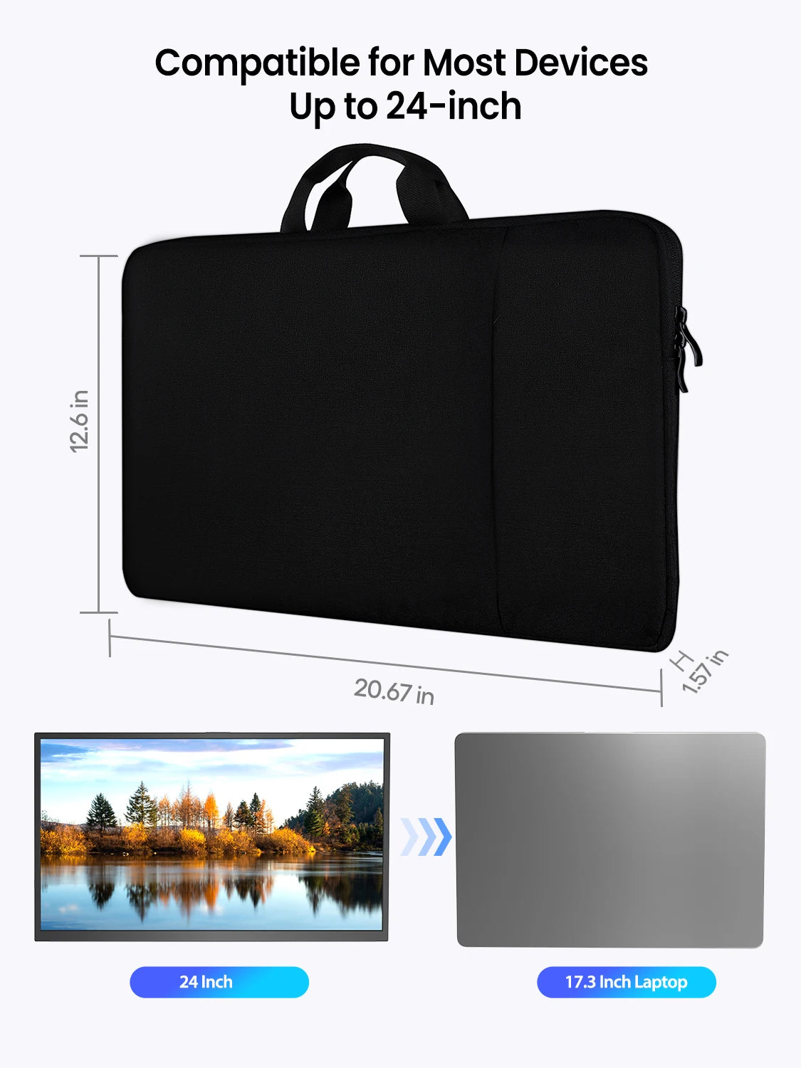 UPERFECT Housse Transport 24" – Sac de Voyage pour Apple iMac, Laptop & Écran Moniteur | Protection Anti-Poussière & Rangement