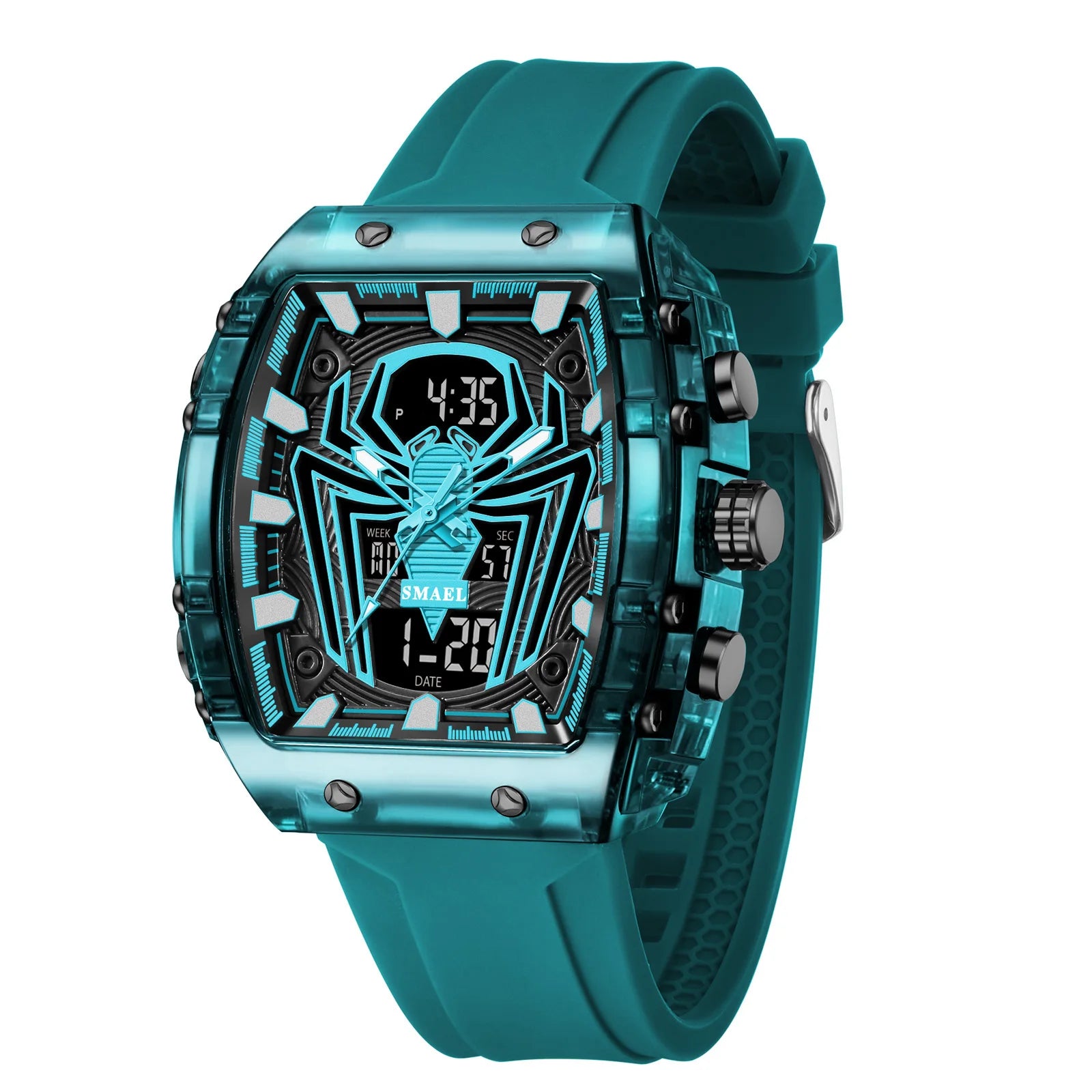 Montre Homme Digital Rectangle 8116 Double Fuseau – Sport Étanche 50M Électronique 2025