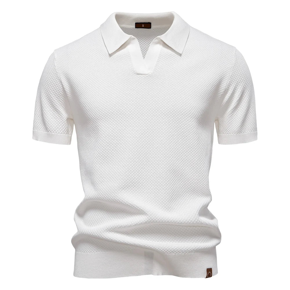Polo Homme Été Respirant Manches Courtes Couleur Unie Casual Stretch Léger Élégant Confortable Intemporel Fashion – Polo Premium Respirant Stretch Été | Mode Homme Polo Premium Été