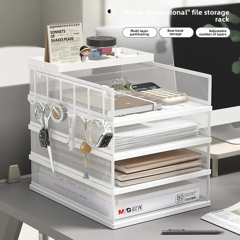 Trieur Courrier Métal 4 Niveaux Empilable – Organisateur Bureau Maison Documents Grille
