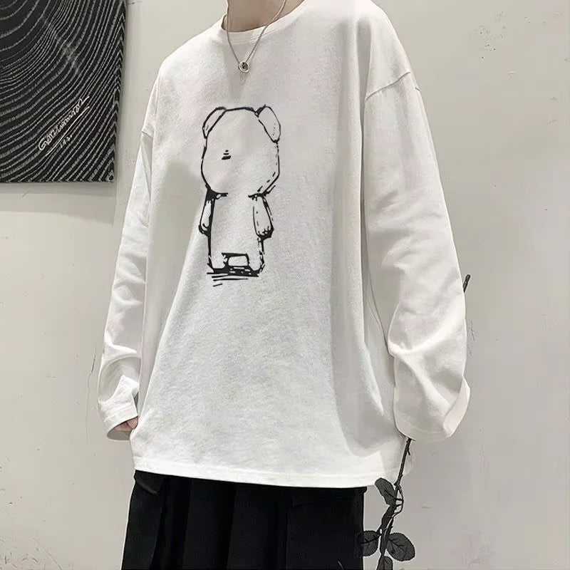 T-Shirt Homme Oversize Manches Longues Croix d'Épines Dark Hip-Hop Y2K Gothic Streetwear Été Tendance – Tee Graphique Dark Aesthetic Unisexe | Mode Streetwear Premium