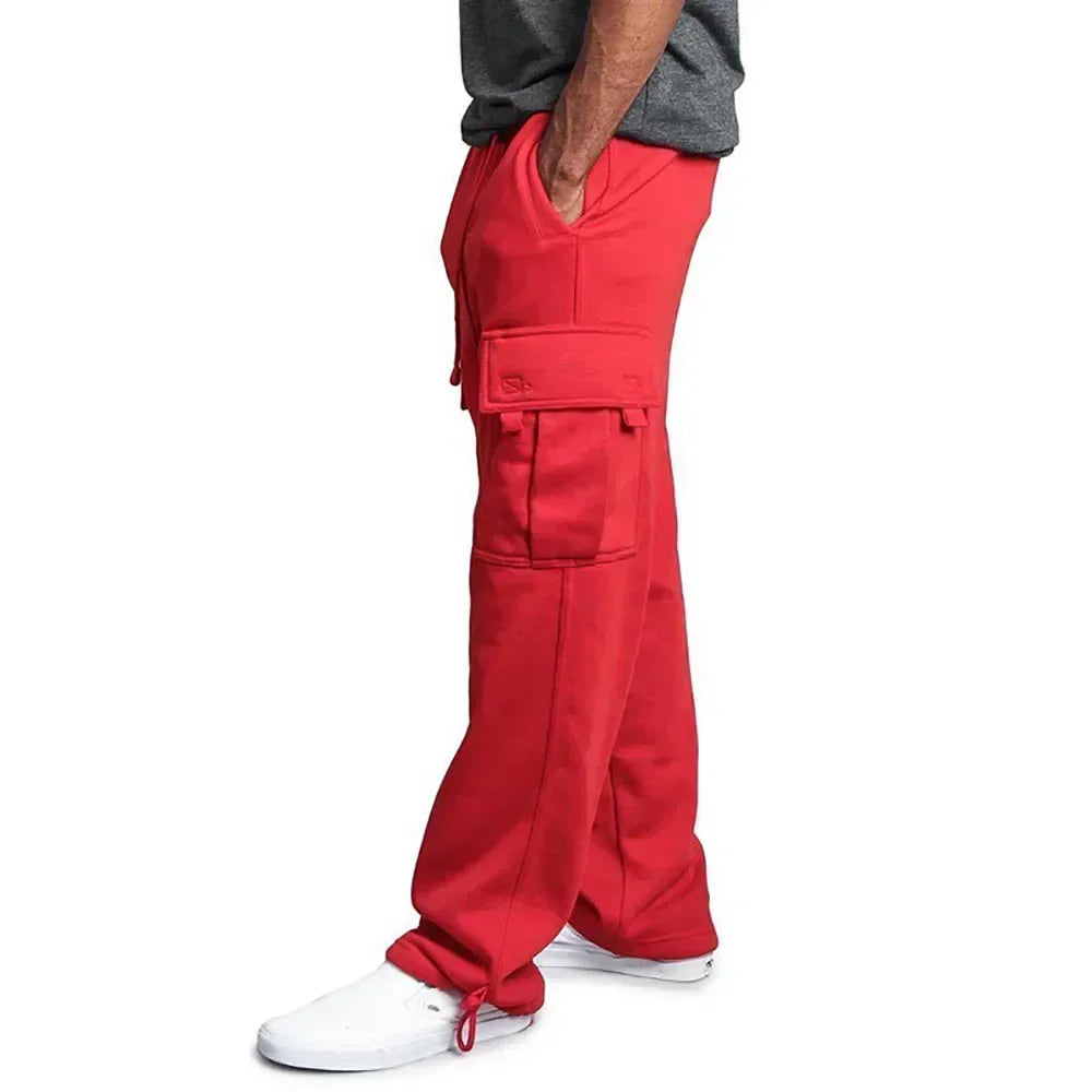 Pantalon Cargo Homme Polaire Loose – Multi-Poches Jogging Hip Hop Streetwear Automne Hiver | Mode Homme Premium