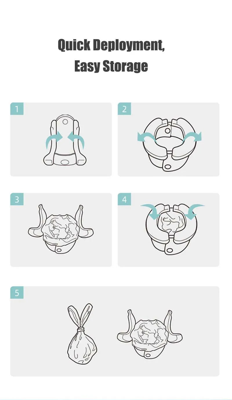 Pot Bébé Portable Pliable Voyage – Siège Toilette Enfant + Sac Rangement & 20 Sacs Poubelle