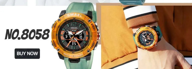 Montre Homme Digital Rectangle 8116 Double Fuseau – Sport Étanche 50M Électronique 2025