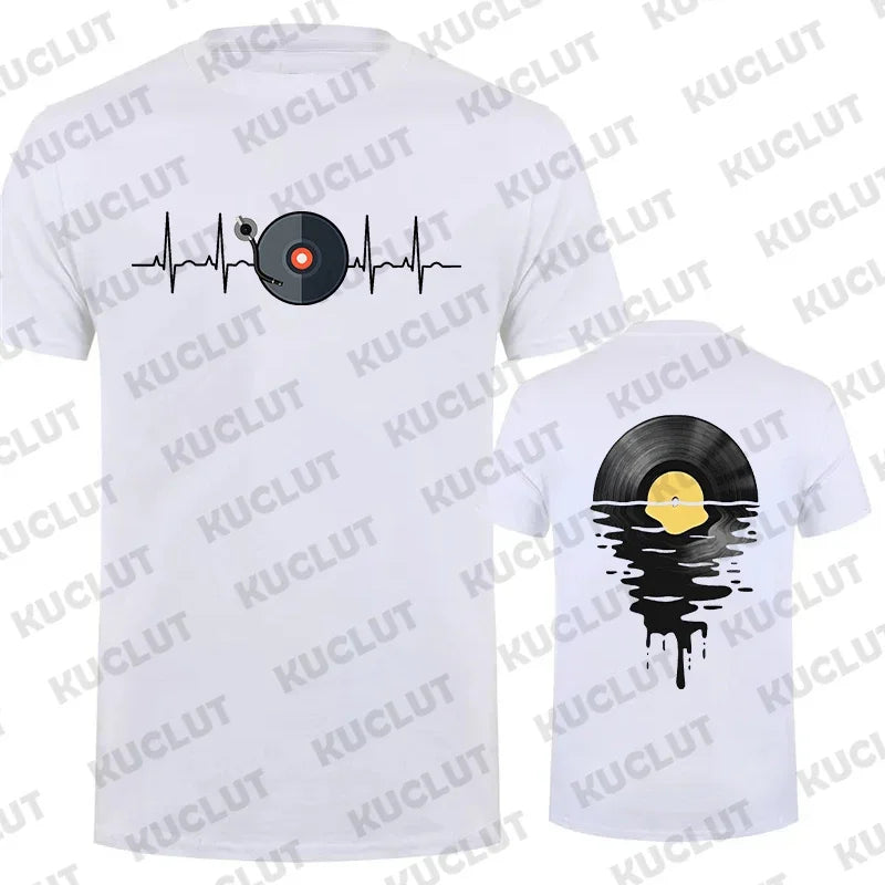 T-Shirt Unisexe Amoureux de Musique DJ Vinyle Phonographe Imprimé Drôle Cadeau Musique Homme Femme – Tee Graphique Tendance | Mode Unisexe Musique