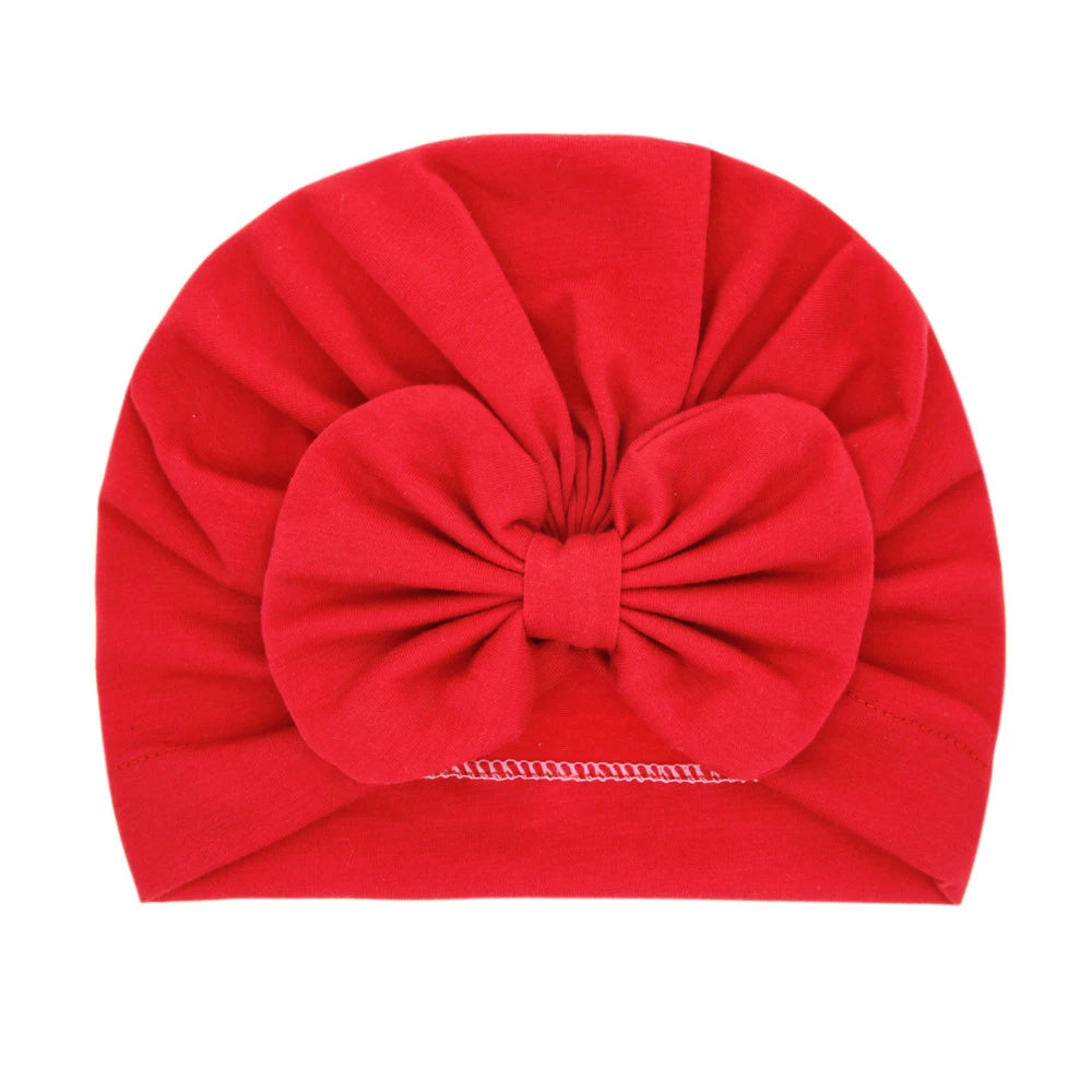 Bonnet Turban Bébé Fille Nœud Doux – Chapeau Nouveau-Né Toddler Printemps Automne