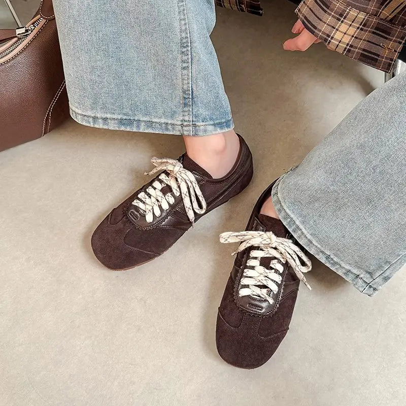 ASUMER Sneakers Suède Vache Femme 34-43 – Flat Confortables Casual Printemps Été