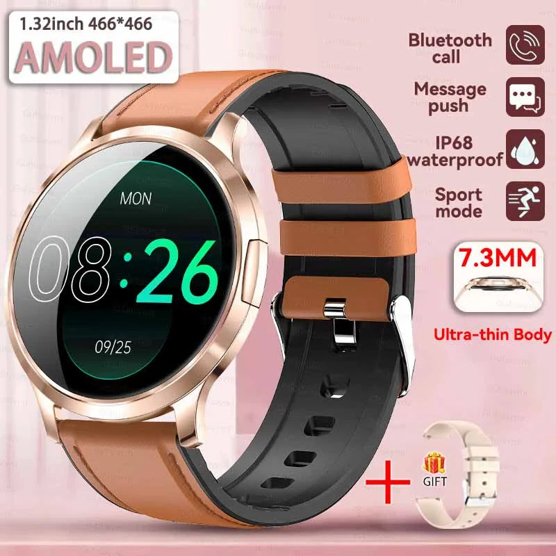 Smartwatch AMOLED 1.32" Unisexe 2025 – Cadran Personnalisable, Appels Bluetooth & Suivi Cardio | Sport & Fitness | Homme & Femme