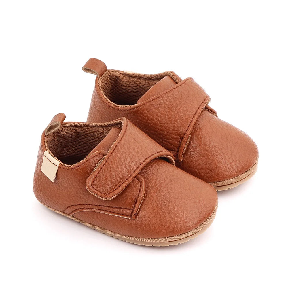 Chaussures Bébé Premiers Pas Cuir Semelle Caoutchouc Antidérapante – Mocassins Unisexe Nouveau-Né Toddler